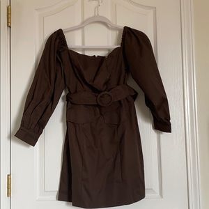 Brown Utility Dress with Belt